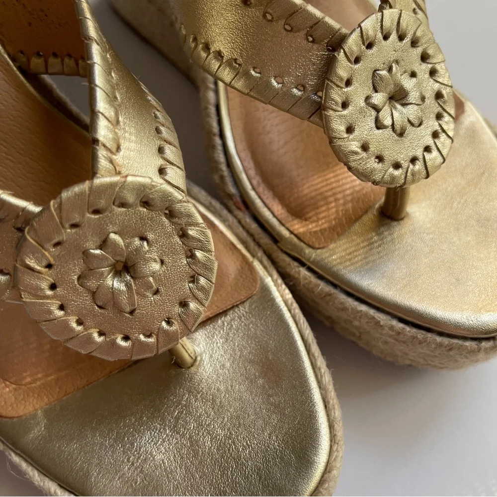 Jack Rogers Gold Wedge Sandals - Picture 9 of 10